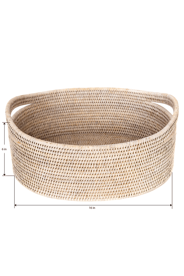 Artifacts Rattan Oval Basket, Alternate, color, White Wash