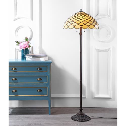 Jonathan Y Lee Tiffany-style 62" Led Floor Lamp, Bronze In Bronze