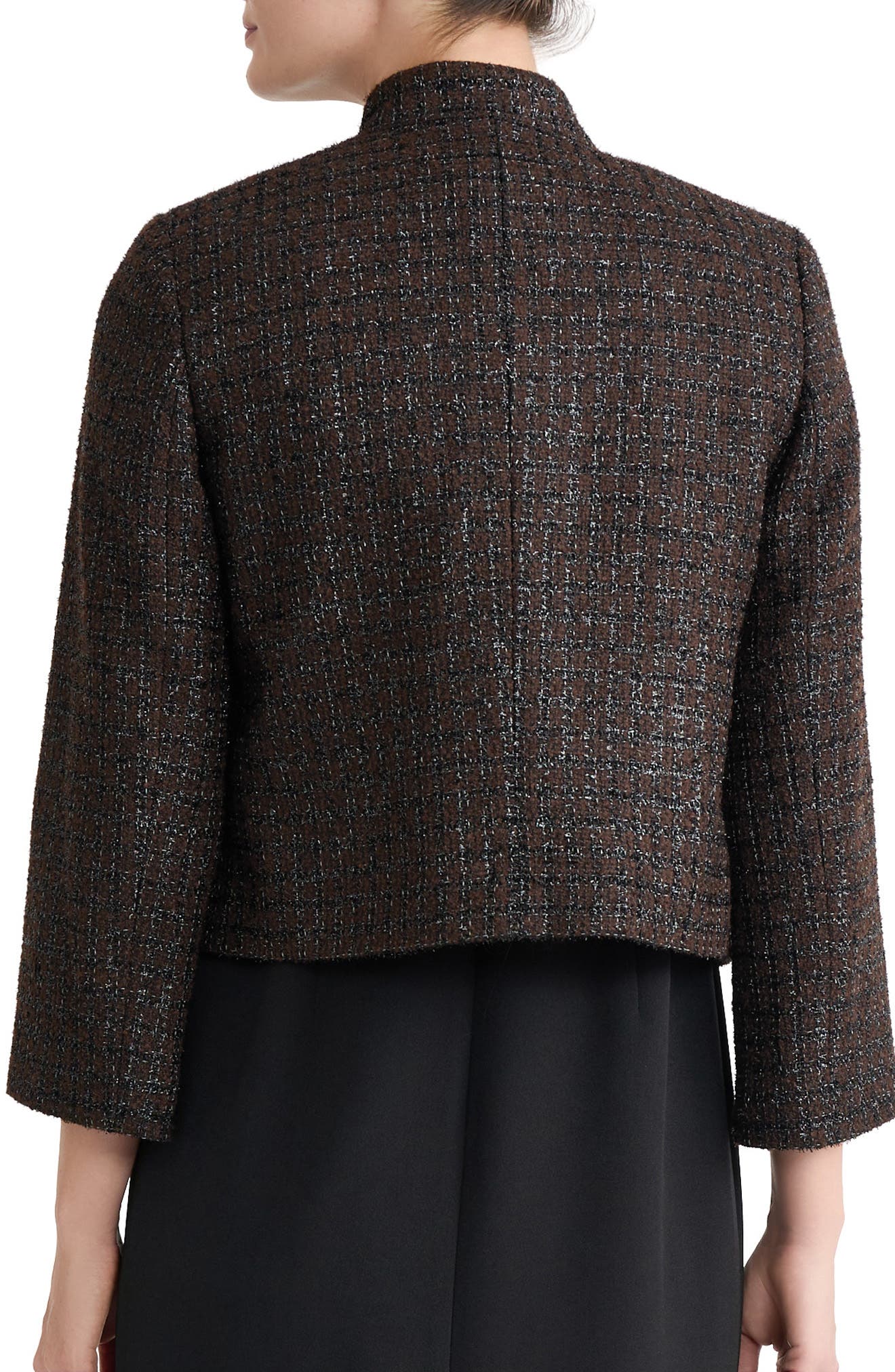 KASPER Stand Collar Tweed Jacket (Women) | Nordstrom
