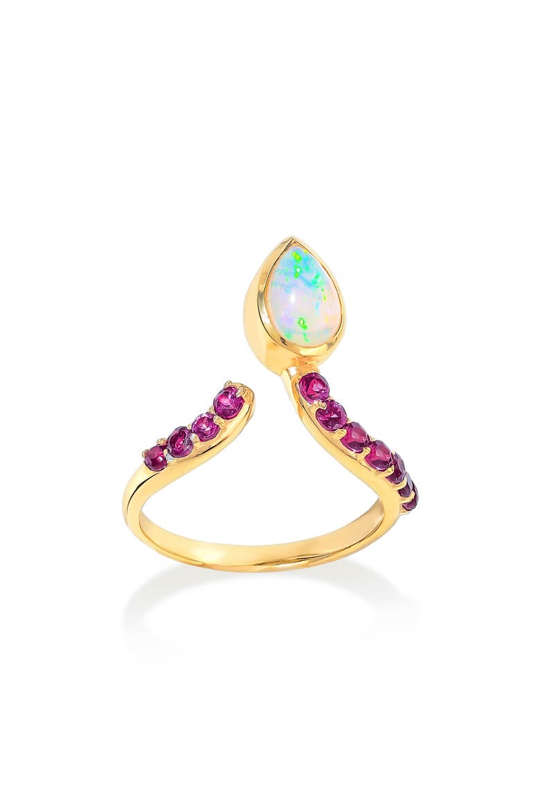 Ethiopian Opal Ring, Alternate, color, GOLD/ PURPLE/ OPAL