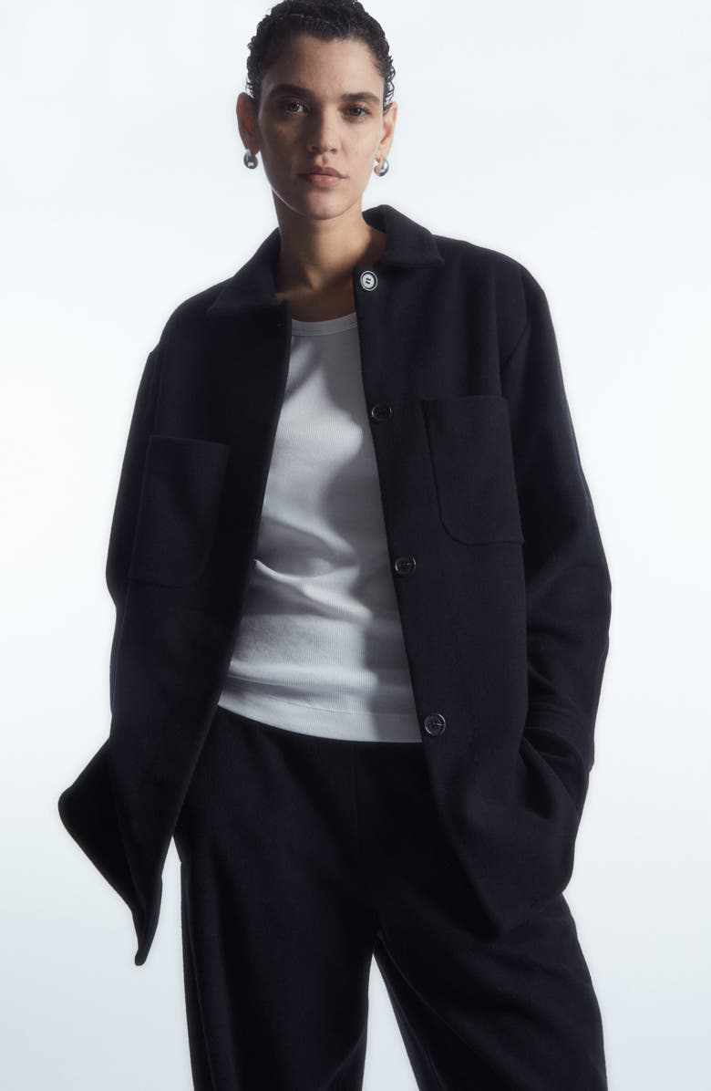 COS Boiled Wool Overshirt, Alternate, color, 