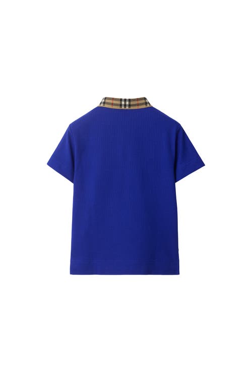 Burberry Checked Cotton Polo Shirt In Knight