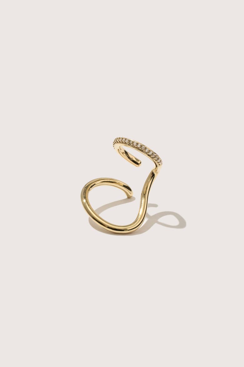 14kt Gold Vermeil  Pave Sonder Cuff, Main, color, Yellow Toned Gold