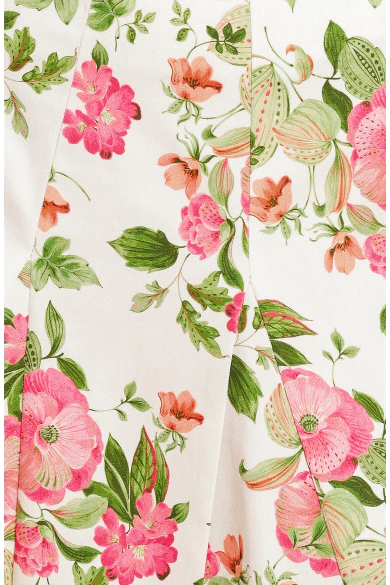 Floral Cotton Twill Midi Skirt, Alternate, color, IVORY
