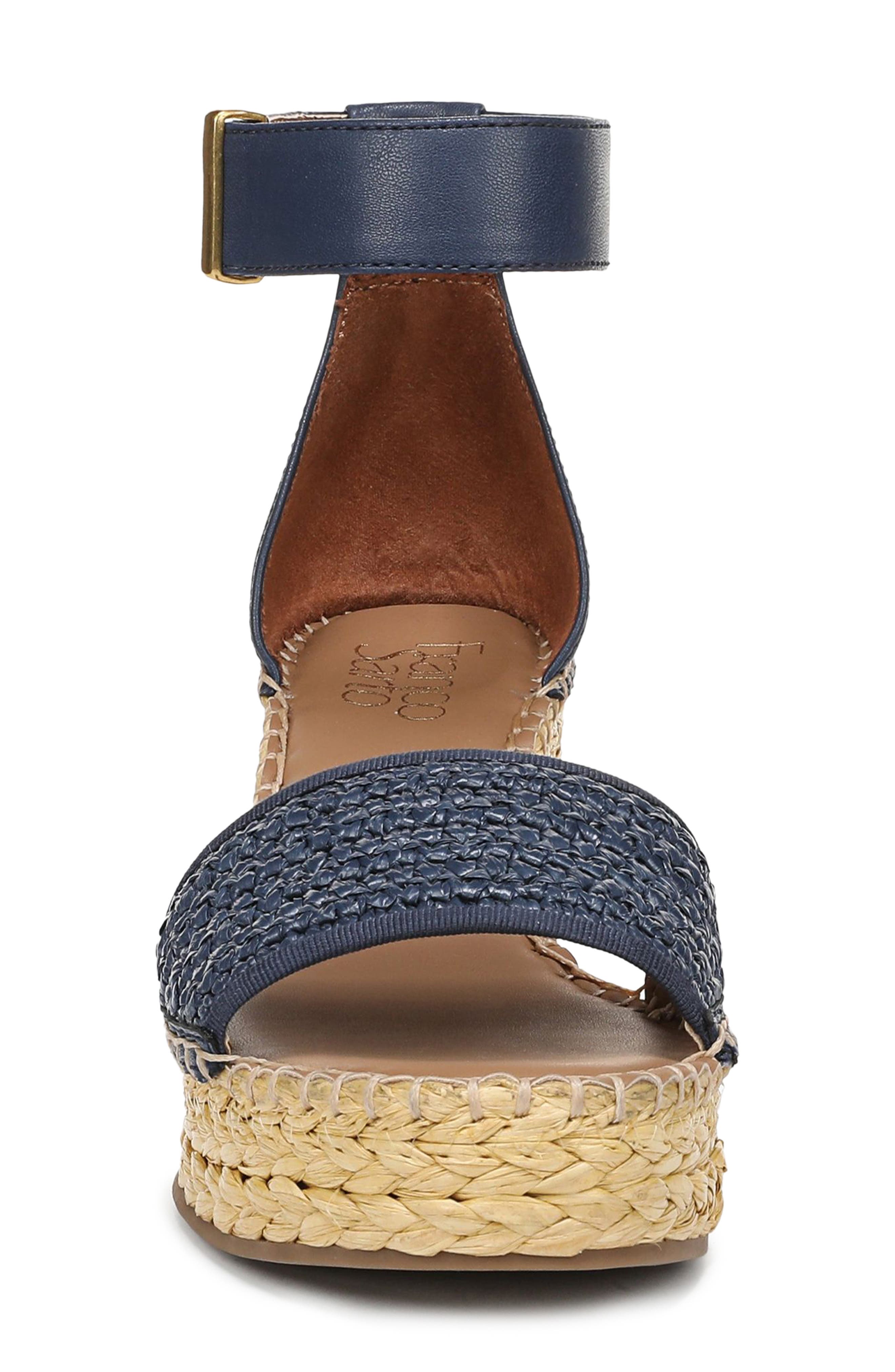 Clemens Ankle Strap Wedge Sandal, Alternate, color, NAVY