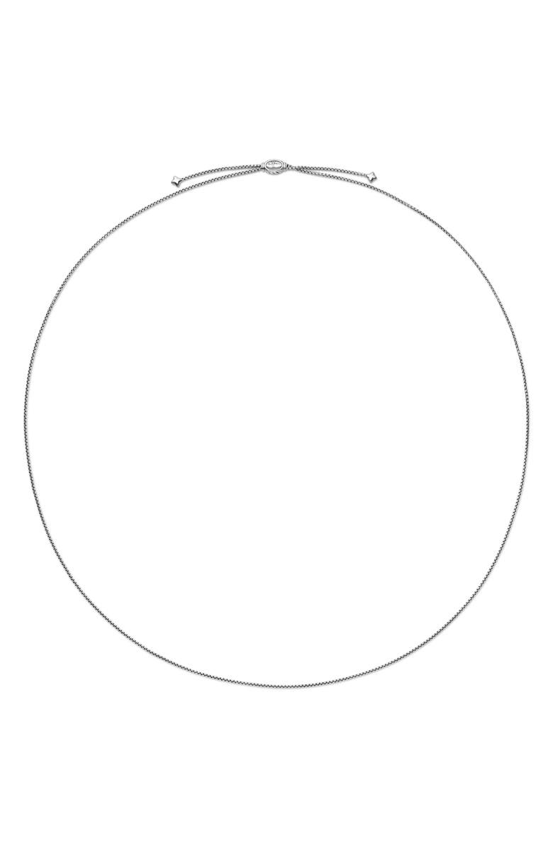David Yurman Box Chain Slider Necklace in Sterling Silver, 1.7mm, Alternate, color,