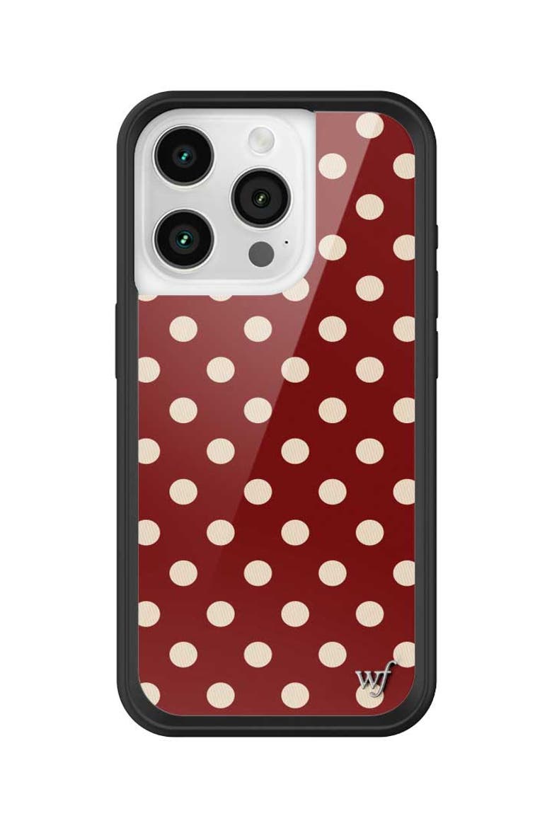 Polka Dot | Burgundy and Cream iPhone Case, Alternate, color, Burgundy