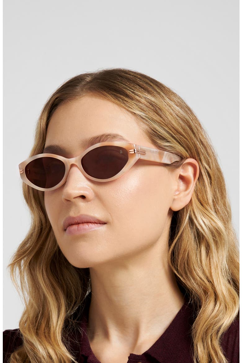 WZN 8029/S 54mm Oval Sunglasses, Alternate, color, HAVANA WHITE/ BROWN