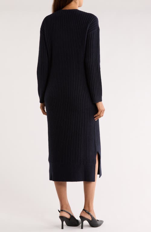 Nordstrom Rack Long Sleeve V-neck Sweater Dress In Black