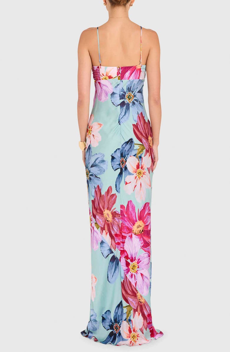 Amanda Uprichard Ira Floral Gown, Alternate, color, Blue Multi