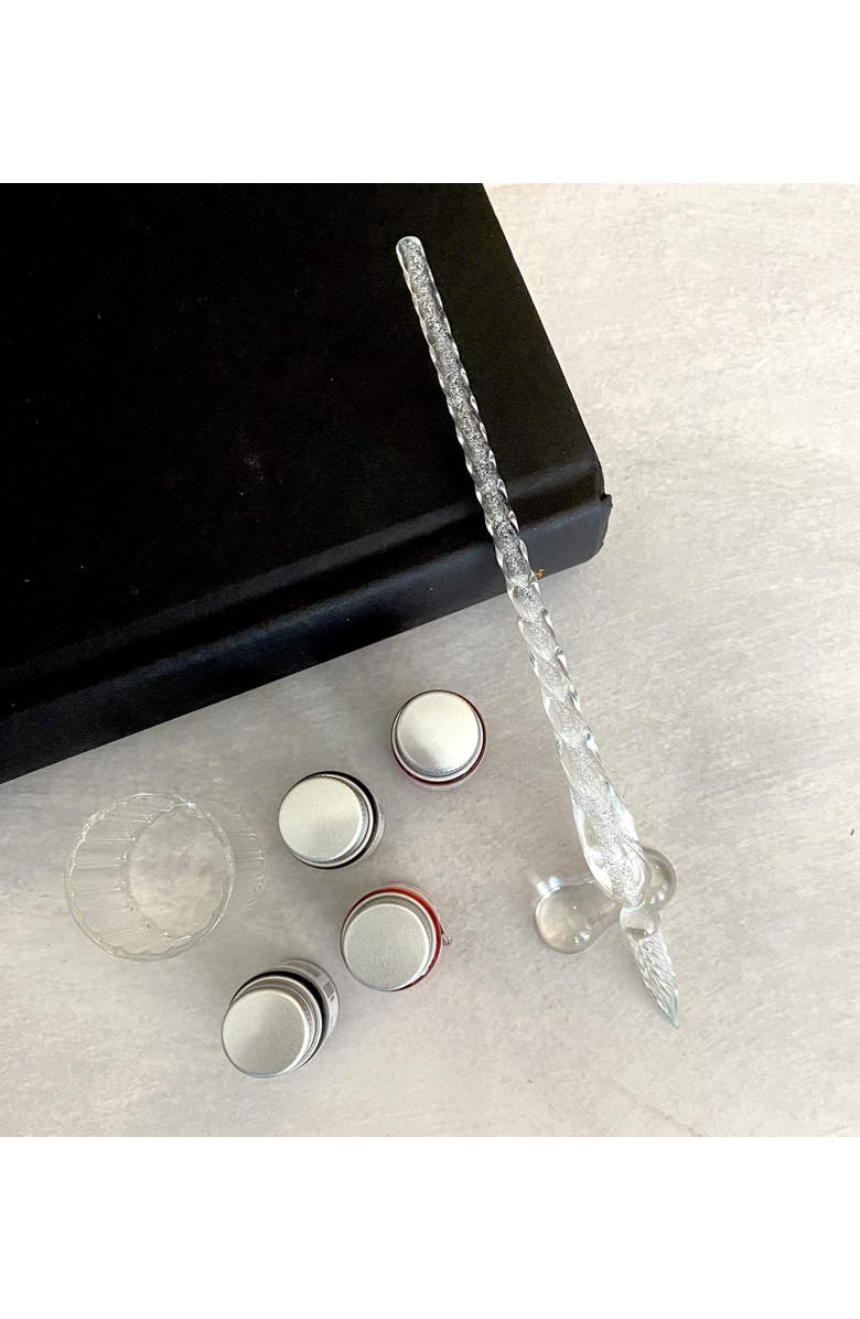 Soothi Hand-Blown Glass Dip Pen Set - Elegant Calligraphy & Writing, Alternate, color, Black