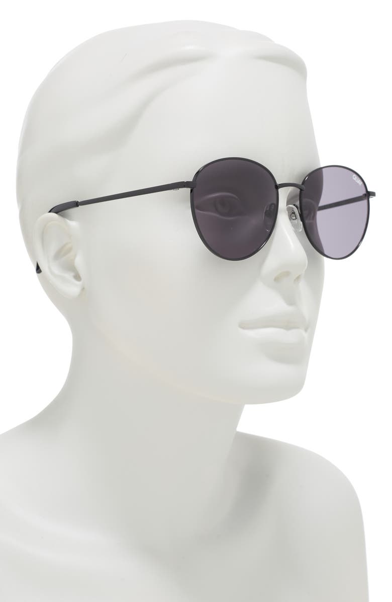 QUAY Australia 50mm Loop Me In Round Sunglasses, Alternate, color, Black