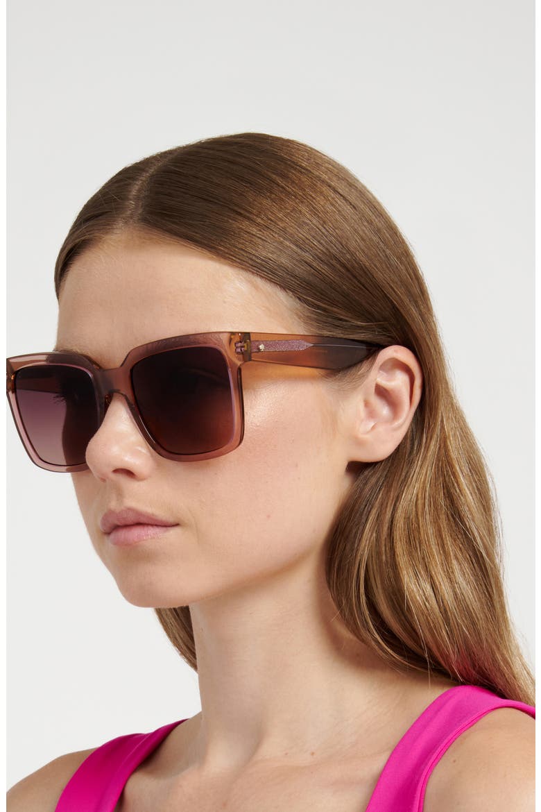 Shira 55mm Sunglasses, Alternate, color, BROWN PINK/ PINK DS