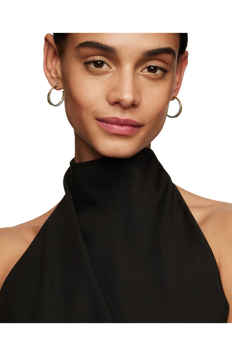 David Yurman Crossover Medium Hoop Earrings, Alternate, color, Silver/ Gold