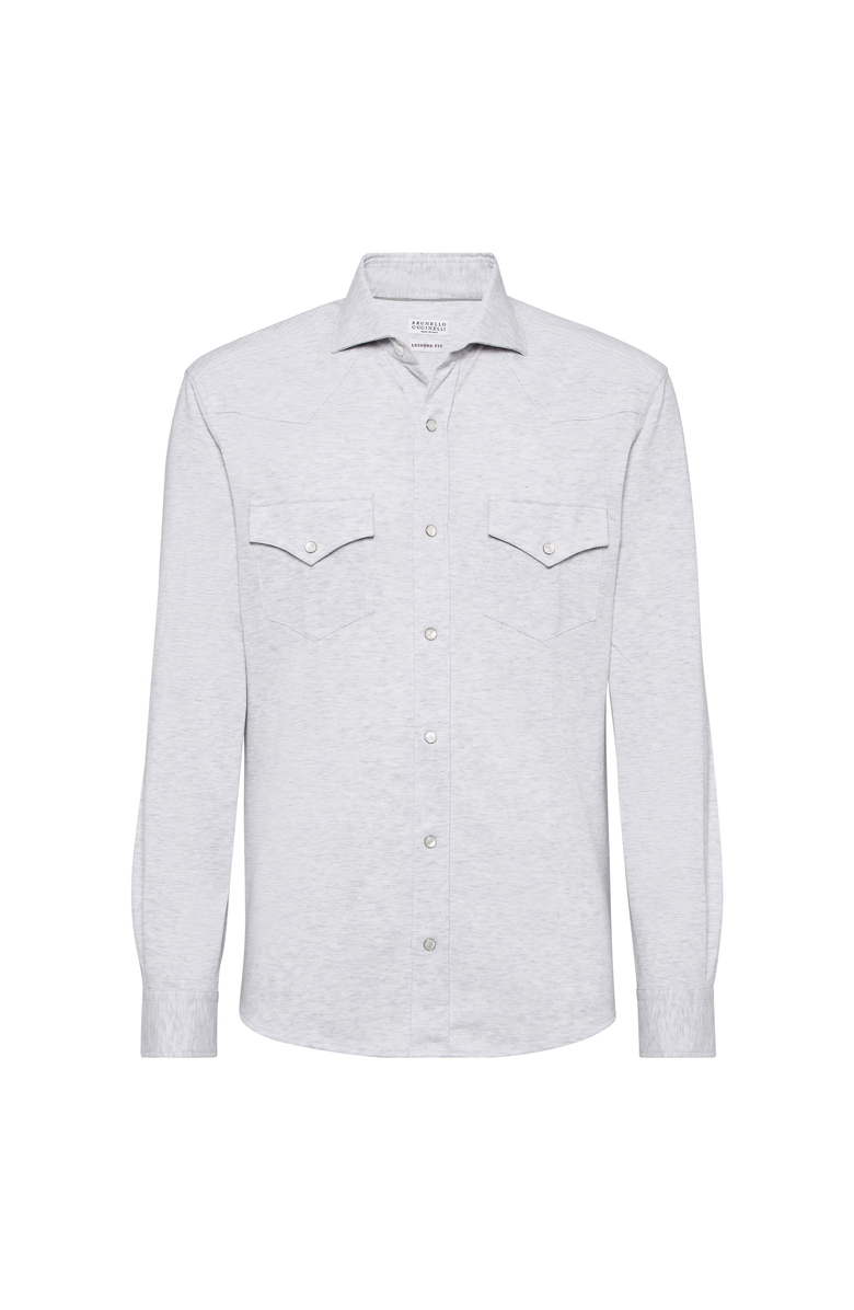 Brunello Cucinelli Piqué shirt, Main, color, Light Grey