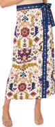 Vince Camuto Print Wrap Midi Skirt