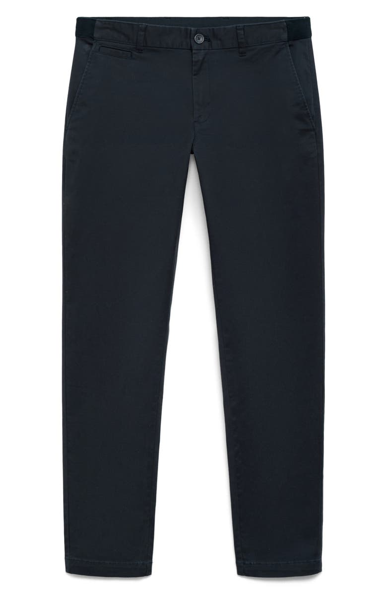 MANGO Prato Crop Tapered Stretch Cotton Chinos, Alternate, color, Dark Navy