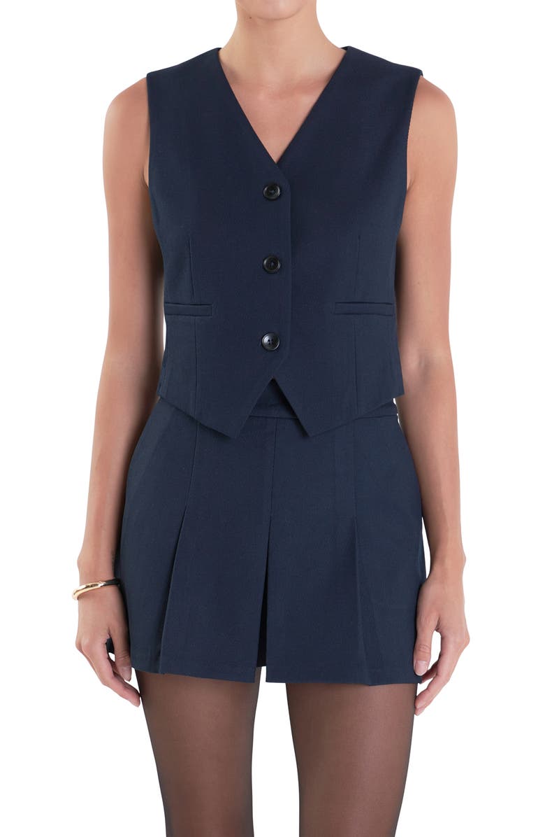 English Factory Twill Vest, Alternate, color, Navy