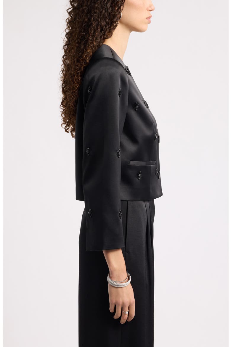 Embellished Cropped Jacket, Alternate, color, BLACK