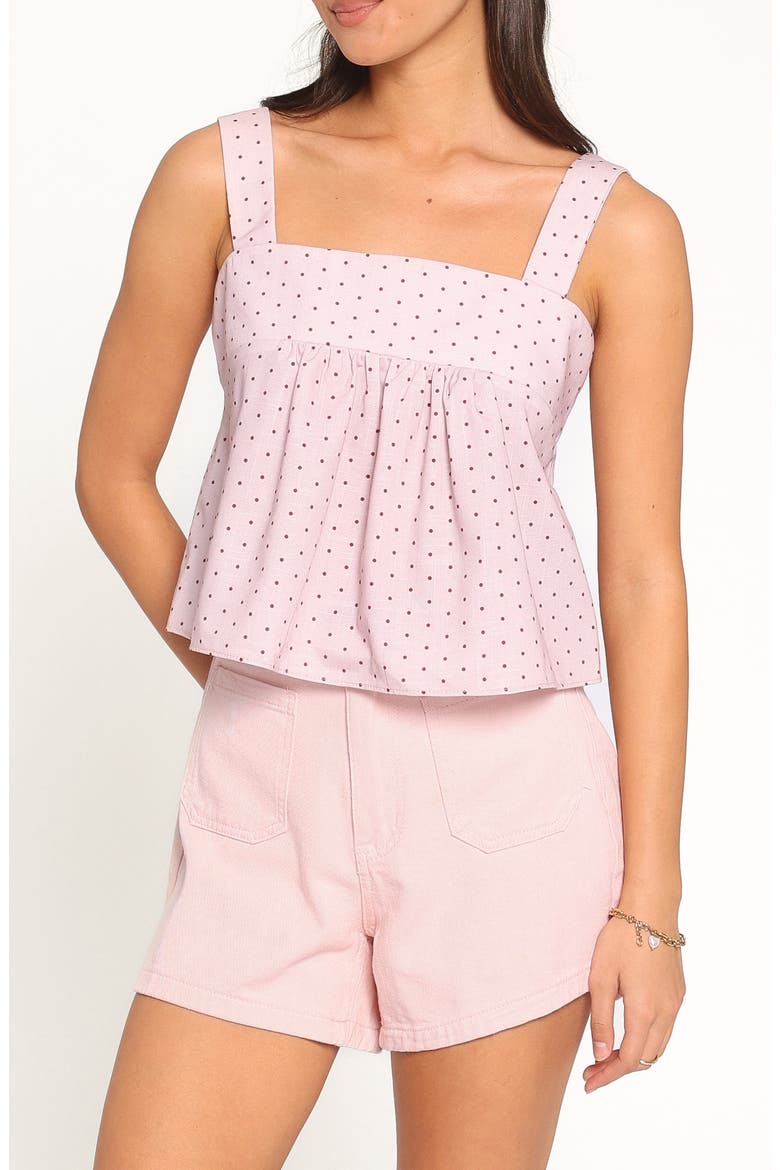 Bronti Polka Dot Square Neck Top, Main, color, PINK DOT