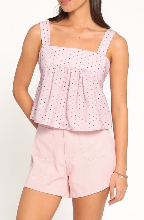 Bronti Polka Dot Square Neck Top
