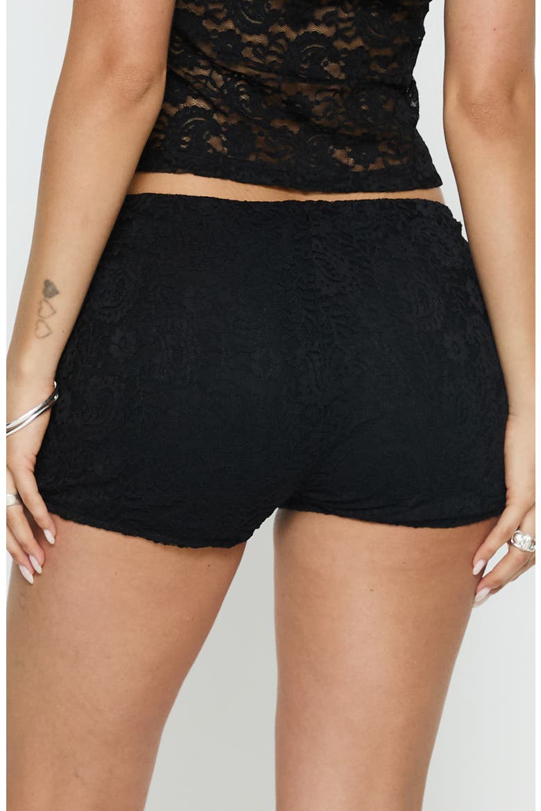 Daveney Lace Micro Shorts, Alternate, color, BLACK