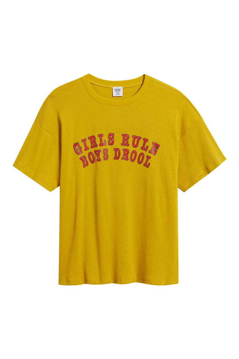 Girls Rule Boys Drool Graphic T-Shirt, Alternate, color, YELLOW