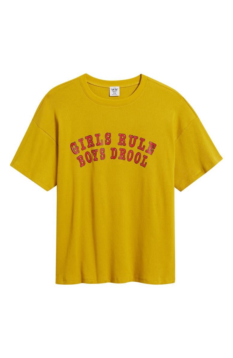 BOYS LIE Girls Rule Boys Drool Graphic T-Shirt, Alternate, color, Yellow