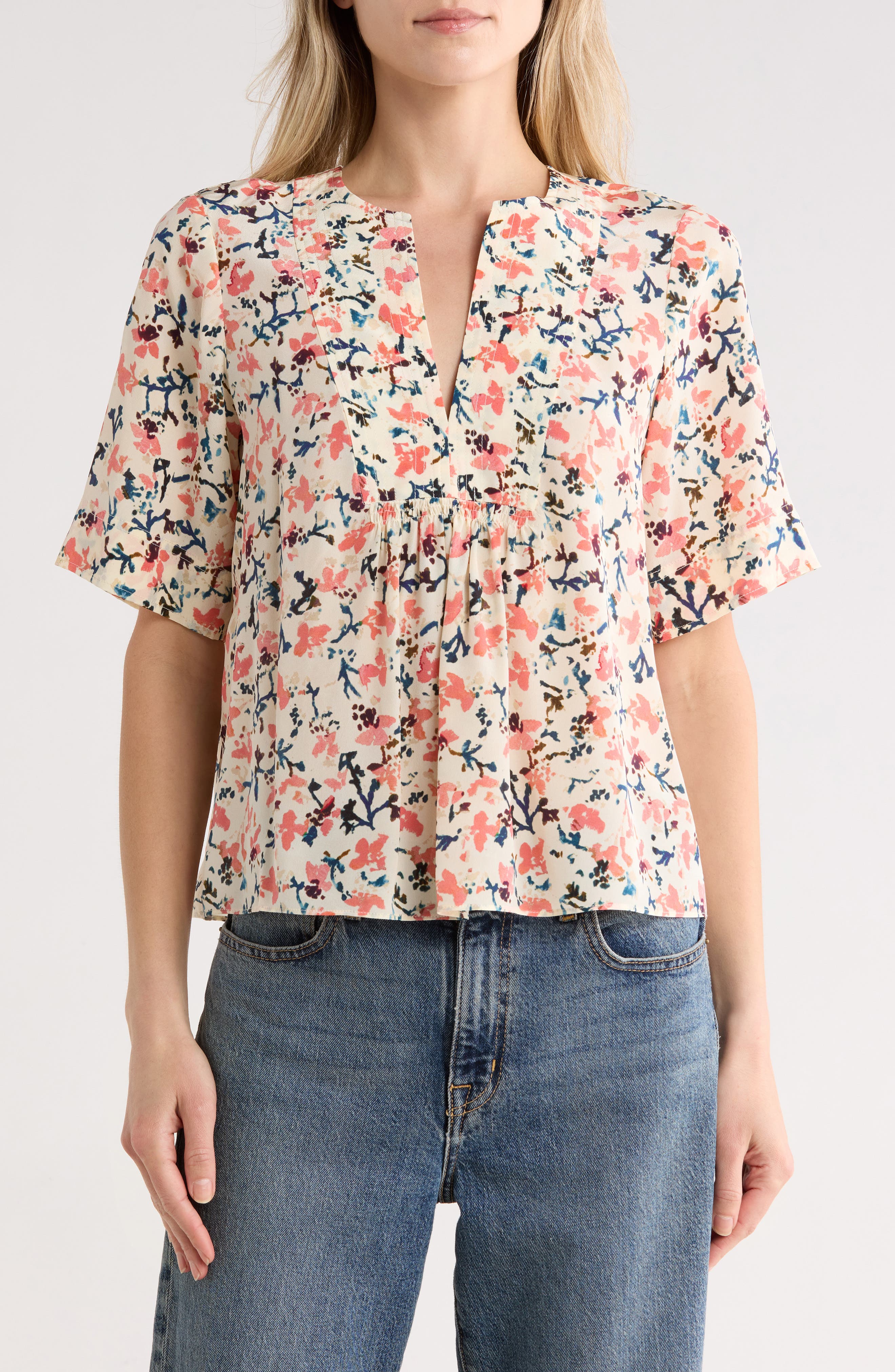 Calla Short Sleeve Silk Top - image 3