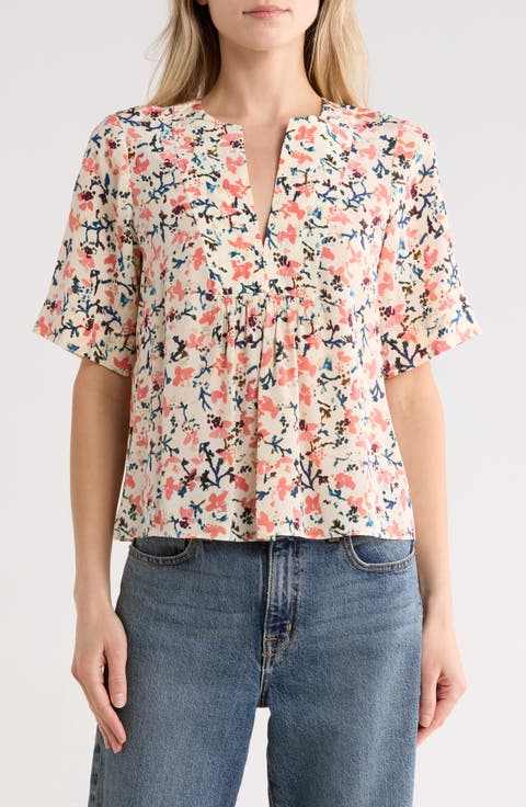 Calla Short Sleeve Silk Top