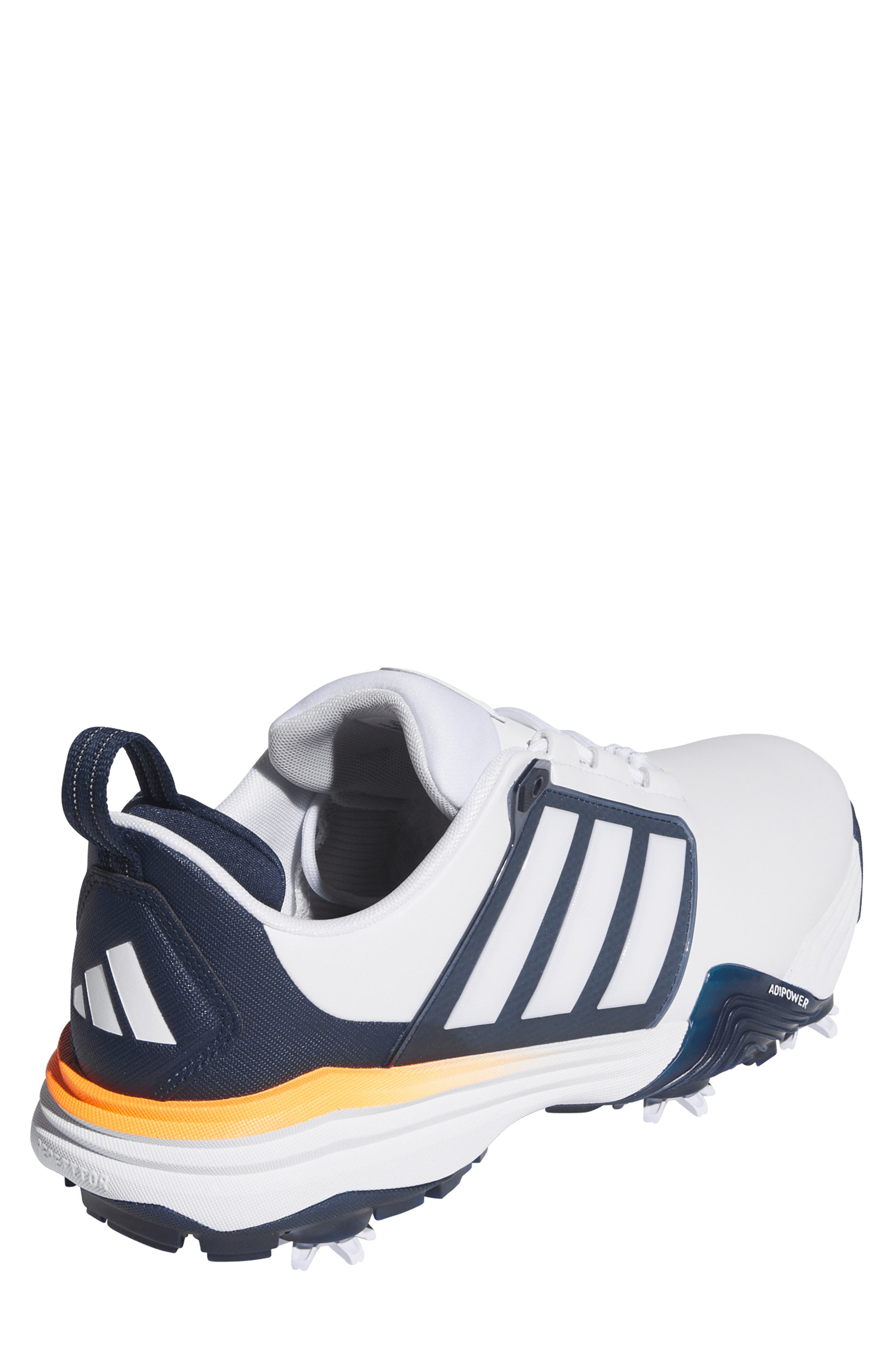 adidas Adipower 26 Waterproof Golf Shoe, Alternate, color, White/ Blue/ Orange