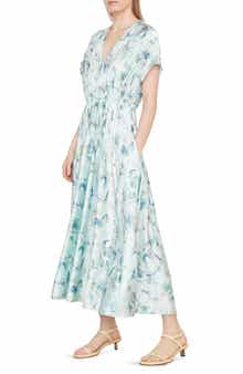 Floral Crushed Satin Dress