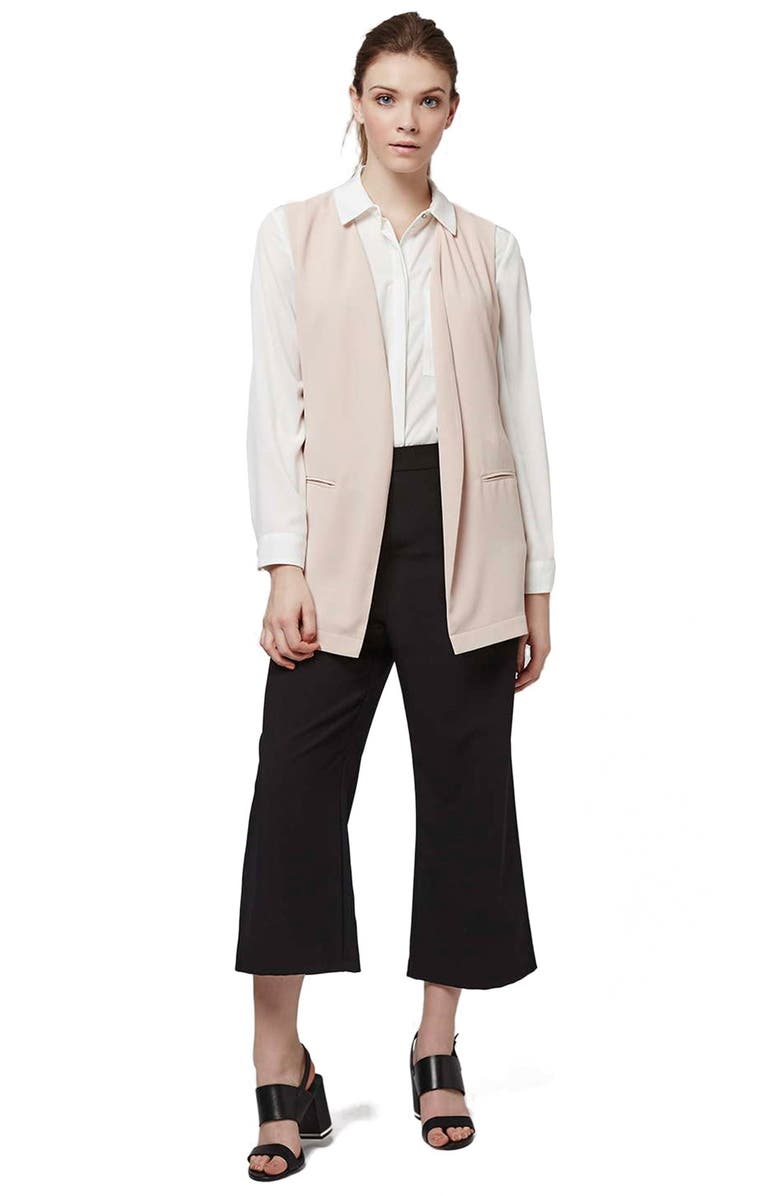 Topshop Sleeveless Belted Wrap Jacket, Alternate, color, 
