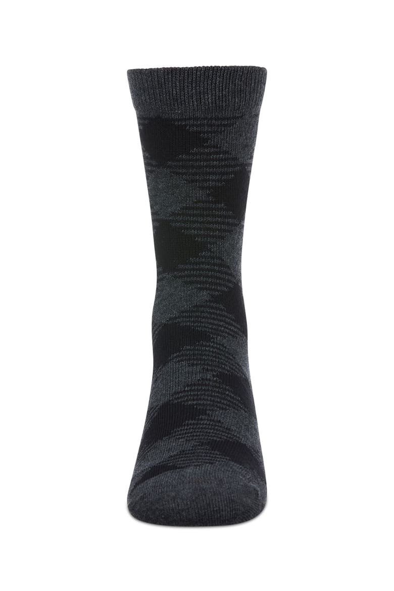Argyle Fine-Gauge Crew Sock, Alternate, color, Dark Gray Heather