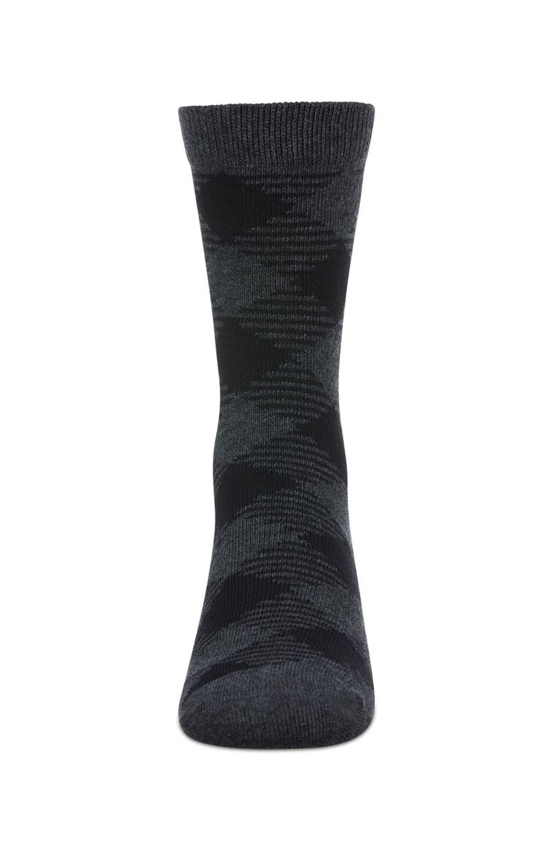 MeMoi Argyle Fine-Gauge Crew Sock, Alternate, color, Dark Gray Heather