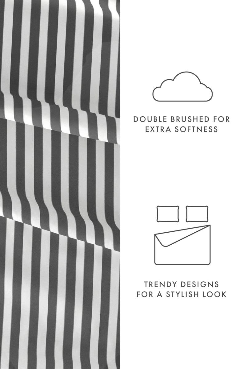 HOMESPUN HOME SPUN Premium Ultra Soft Ribbon Pattern 4-Piece Bed Sheet Set, Alternate, color, Gray