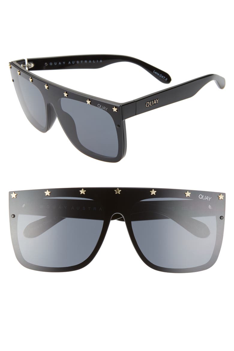 Australia x Lizzo Jaded 55mm Flat Top Sunglasses, Main, color, BLACK GOLD/ SMOKE