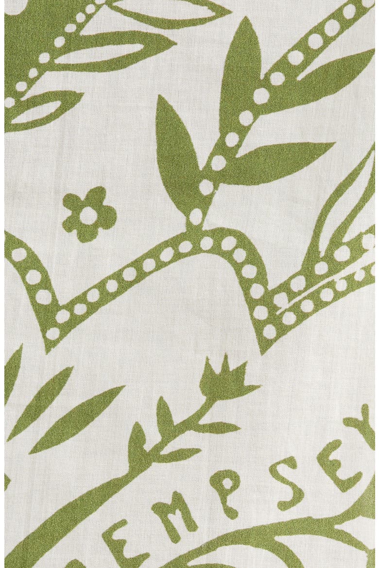 Print Boxy Wide Leg Cotton Pajamas, Alternate, color, FABELEI PLACED CREAM / GREEN