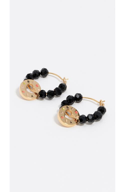 Bimba Y Lola Crystal Logo Hoop Earring In Gold
