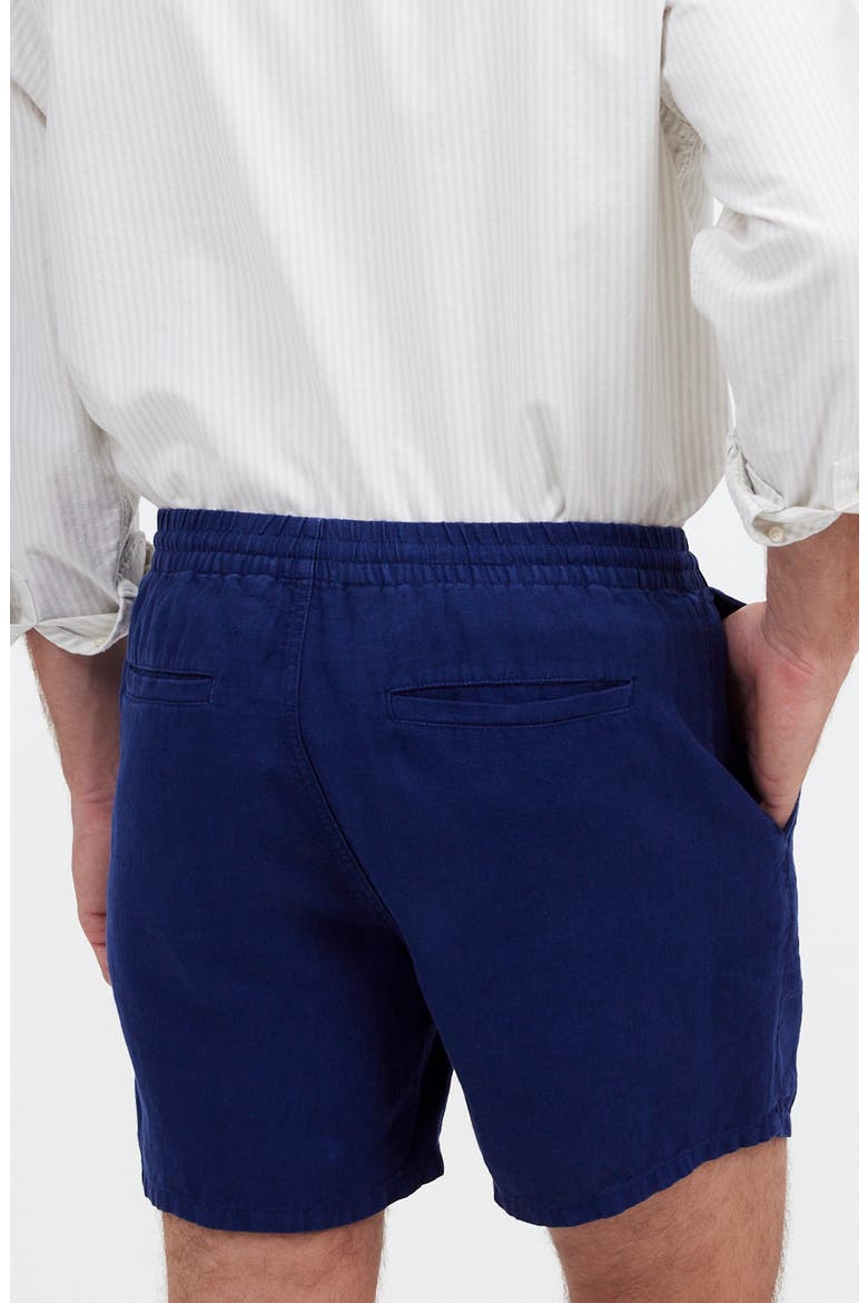 Everywear Linen Twill Shorts, Alternate, color, DARK BLUE WASH