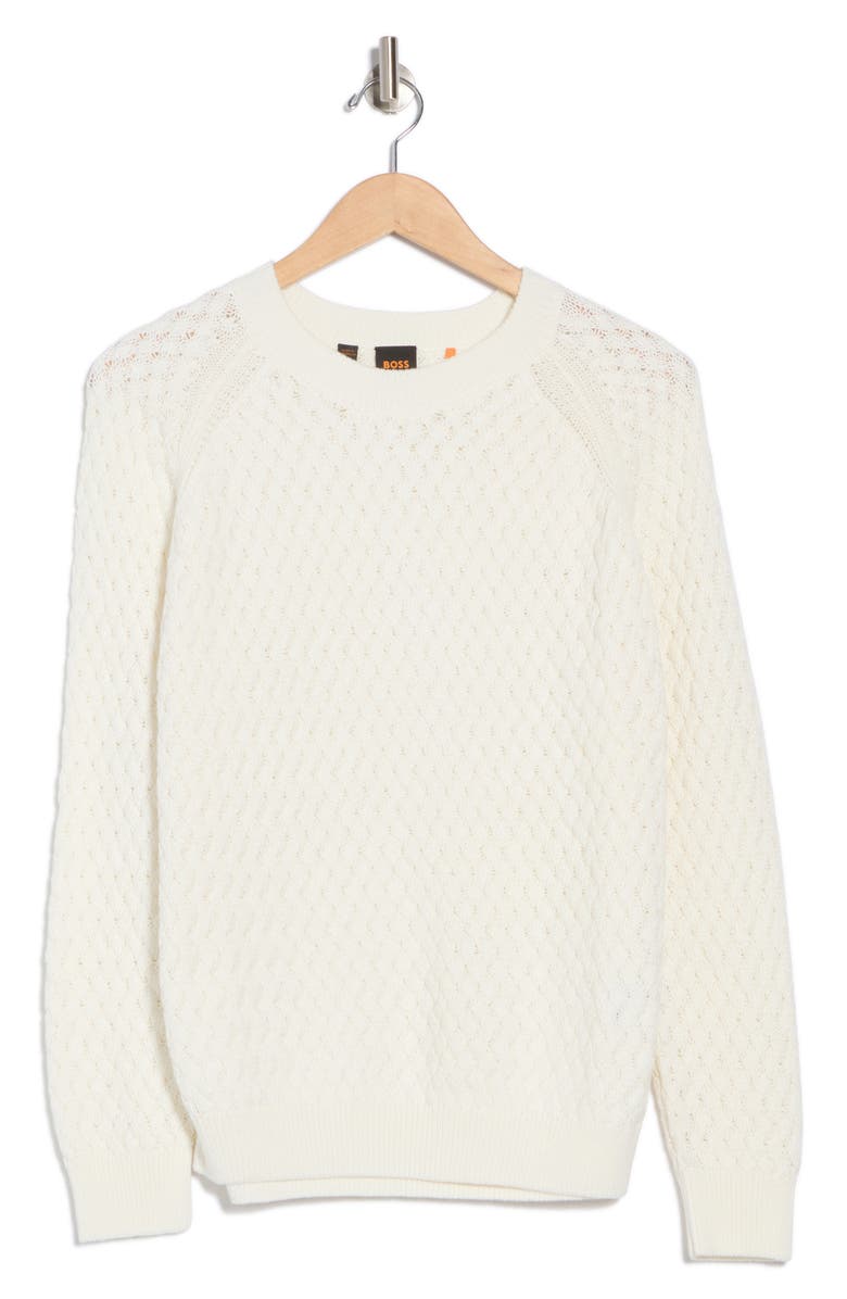 BOSS Orange Fino Raglan Sleeve Cotton Sweater, Main, color, 