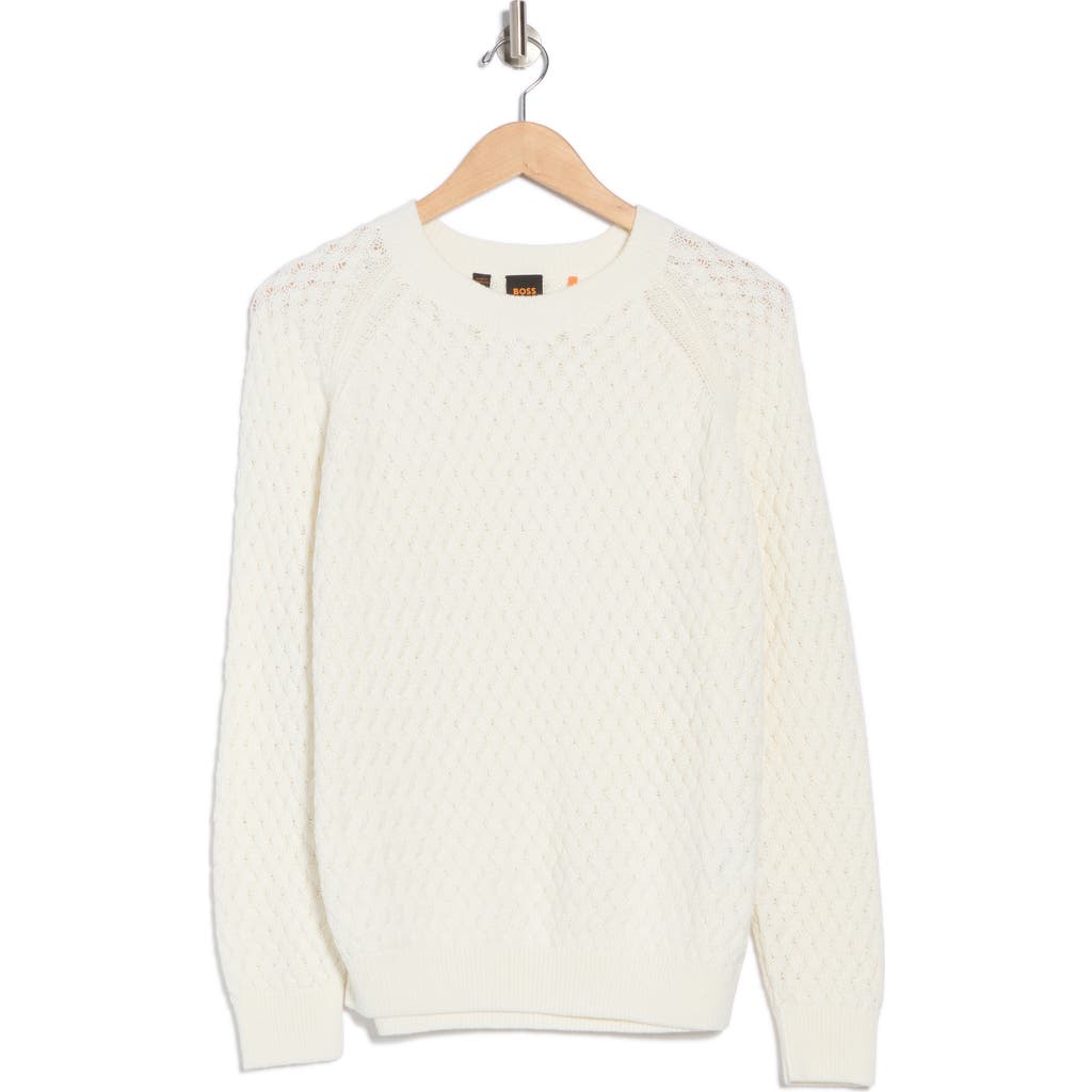 HUGO BOSS BOSS ORANGE FINO RAGLAN SLEEVE COTTON SWEATER