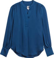 Anne Klein Textured Crepe Long Sleeve Top