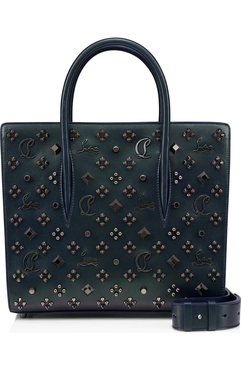 Christian Louboutin Paloma Loubinthesky Leather Top Handle Bag, Main, color, Zaffiro/ Gun Metal
