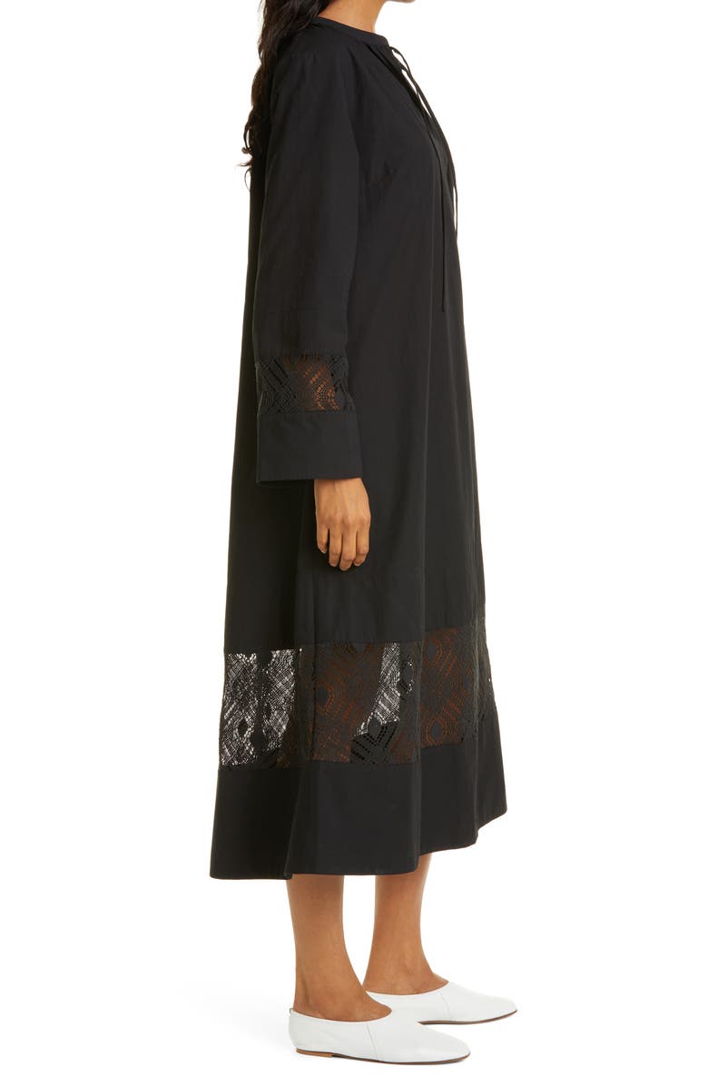Samsøe Samsøe Sahell Lace Detail Long Sleeve Organic Cotton Dress, Alternate, color, 