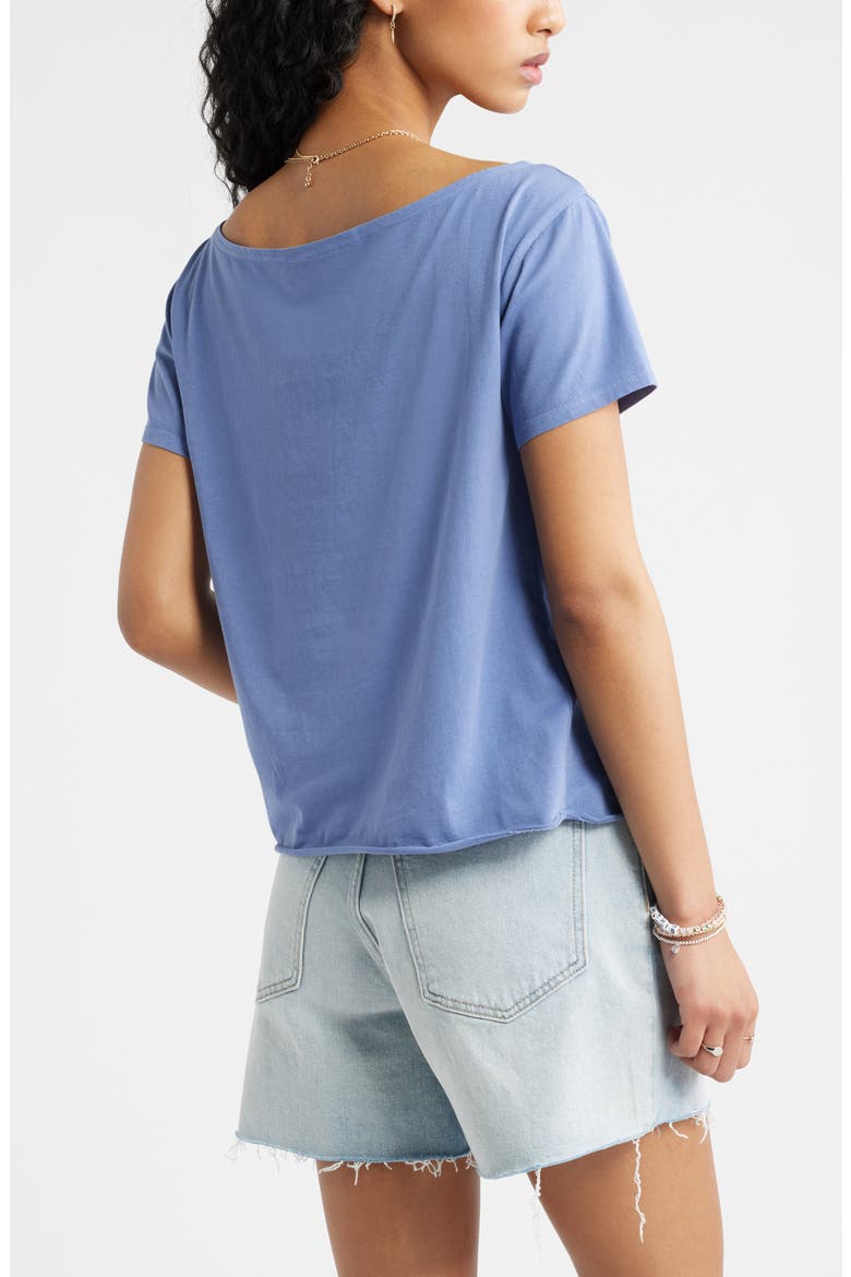 Relaxed Fit Boat Neck Cotton T-Shirt, Alternate, color, BLUE FROST