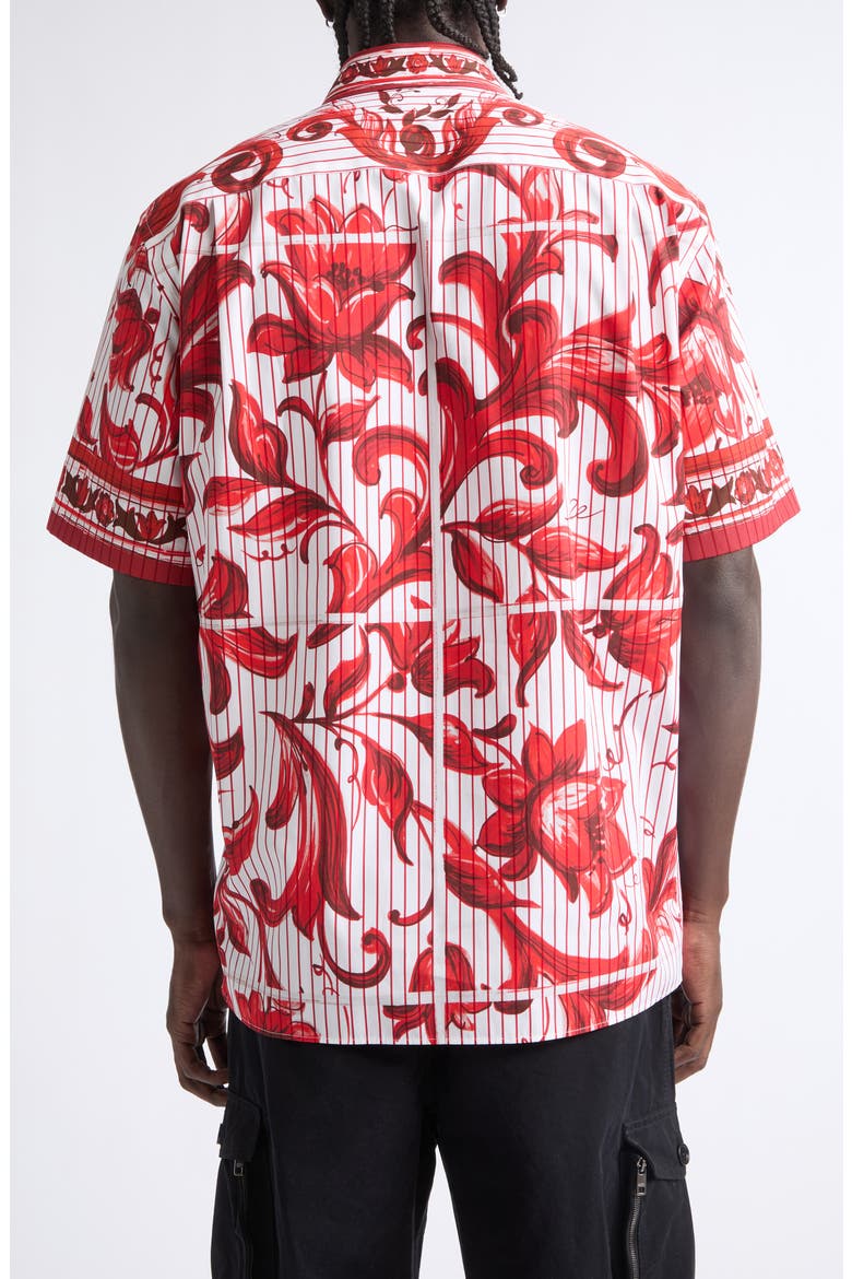 Stripe Majolica Print Button-Up Shirt, Alternate, color, MAIOLICA 6 RUBINO