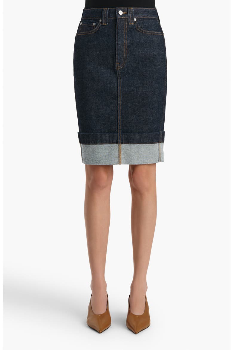 Kendra Denim Pencil Skirt, Main, color, BENSON