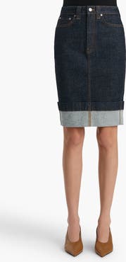 Khaite Kendra Denim Pencil Skirt