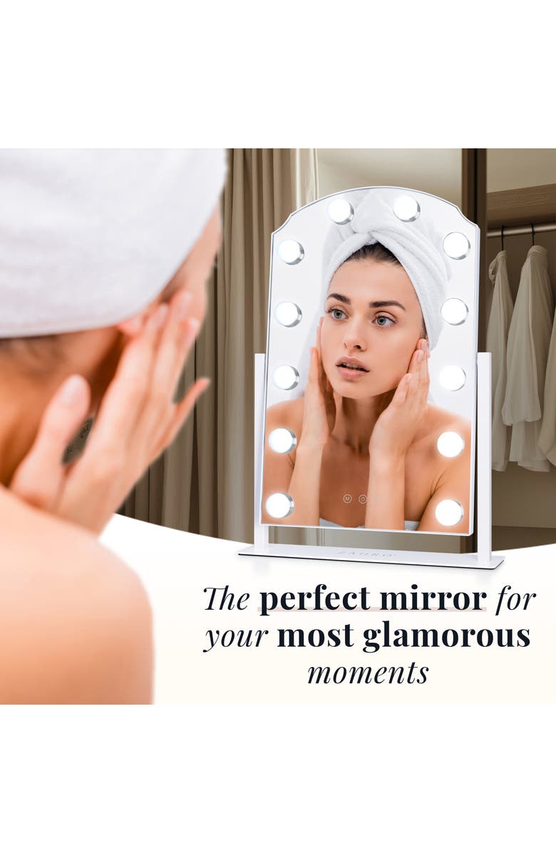 Zadro Scalloped Edge Hollywood LED Vanity Mirror, Alternate, color, White